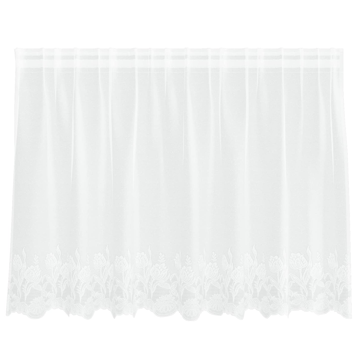 Vidaxx rideau en dentelle avec rideaux fleurs blanc 100 x 200 cm polyester