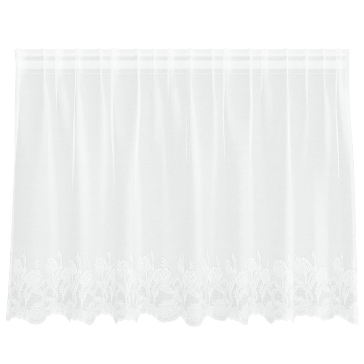 Vidaxx rideau en dentelle avec rideaux fleurs blanc 100 x 200 cm polyester
