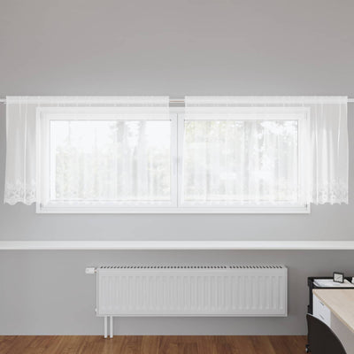 Vidaxx rideau en dentelle avec rideaux fleurs blanc 80 x 300 cm polyester