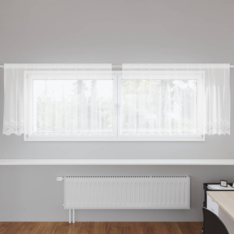 Vidaxx rideau en dentelle avec rideaux fleurs blanc 80 x 300 cm polyester