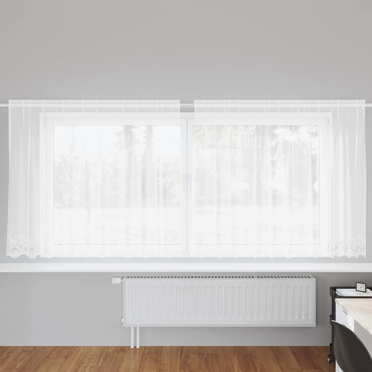 Vidaxx rideau en dentelle avec rideaux fleurs blanc 160 x 300 cm polyester