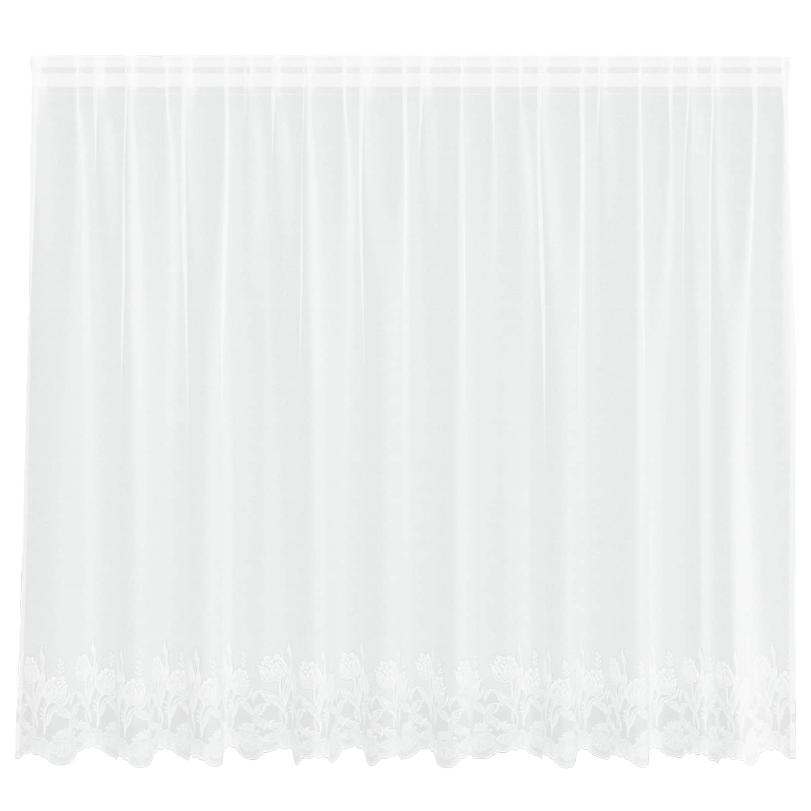 Vidaxx rideau en dentelle avec rideaux fleurs blanc 180 x 300 cm polyester