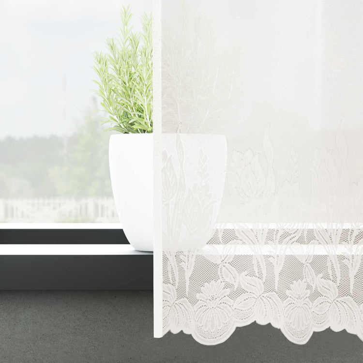Vidaxx rideau en dentelle avec rideaux fleurs blanc 240 x 1200 cm polyester