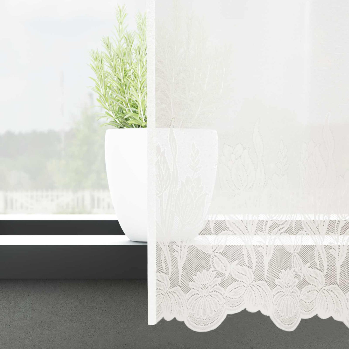 Vidaxx rideau en dentelle avec rideaux fleurs blanc 260 x 1200 cm polyester