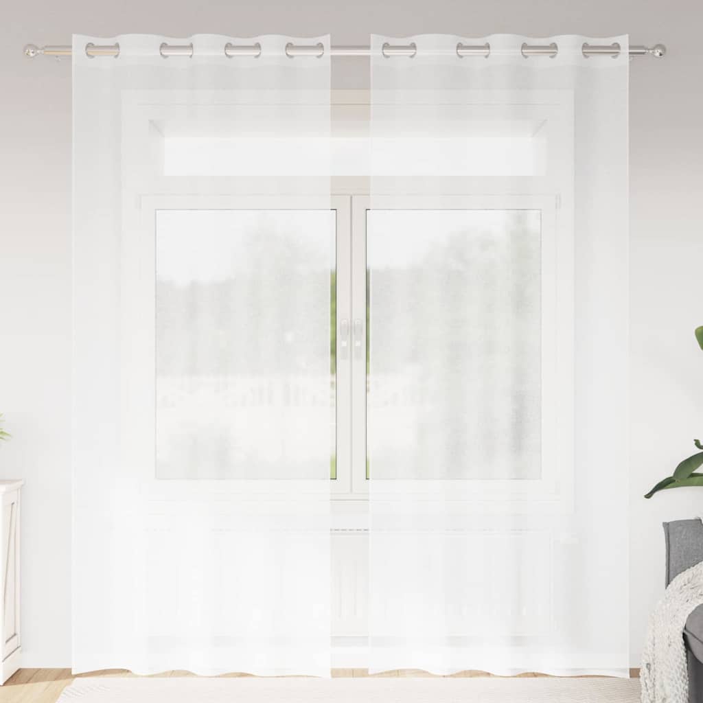 Vidaxx rideau en voile avec rideaux 2 pièces blanc 225 x 140 cm polyester
