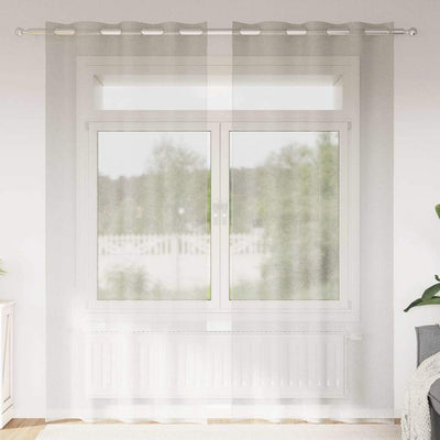 Vidaxl rideau en voile avec rideaux 2 pcs crème 225 x 140 cm polyester