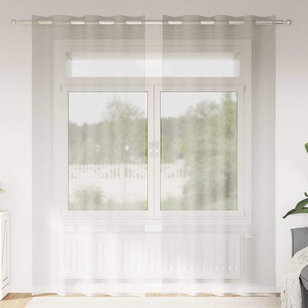 Vidaxl rideau en voile avec rideaux 2 pcs crème 260 x 140 cm polyester