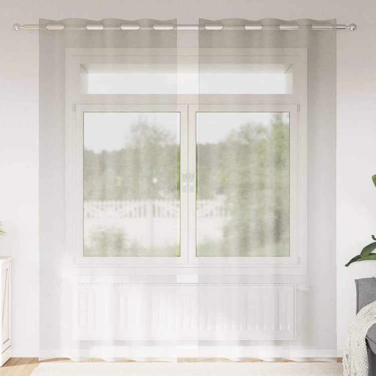 Vidaxl rideau en voile avec rideaux 2 pcs crème 260 x 140 cm polyester