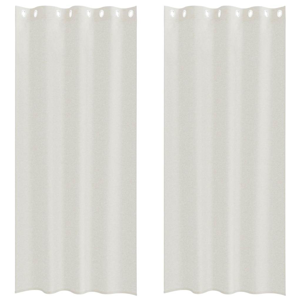 Vidaxl rideau en voile avec rideaux 2 pcs crème 260 x 140 cm polyester