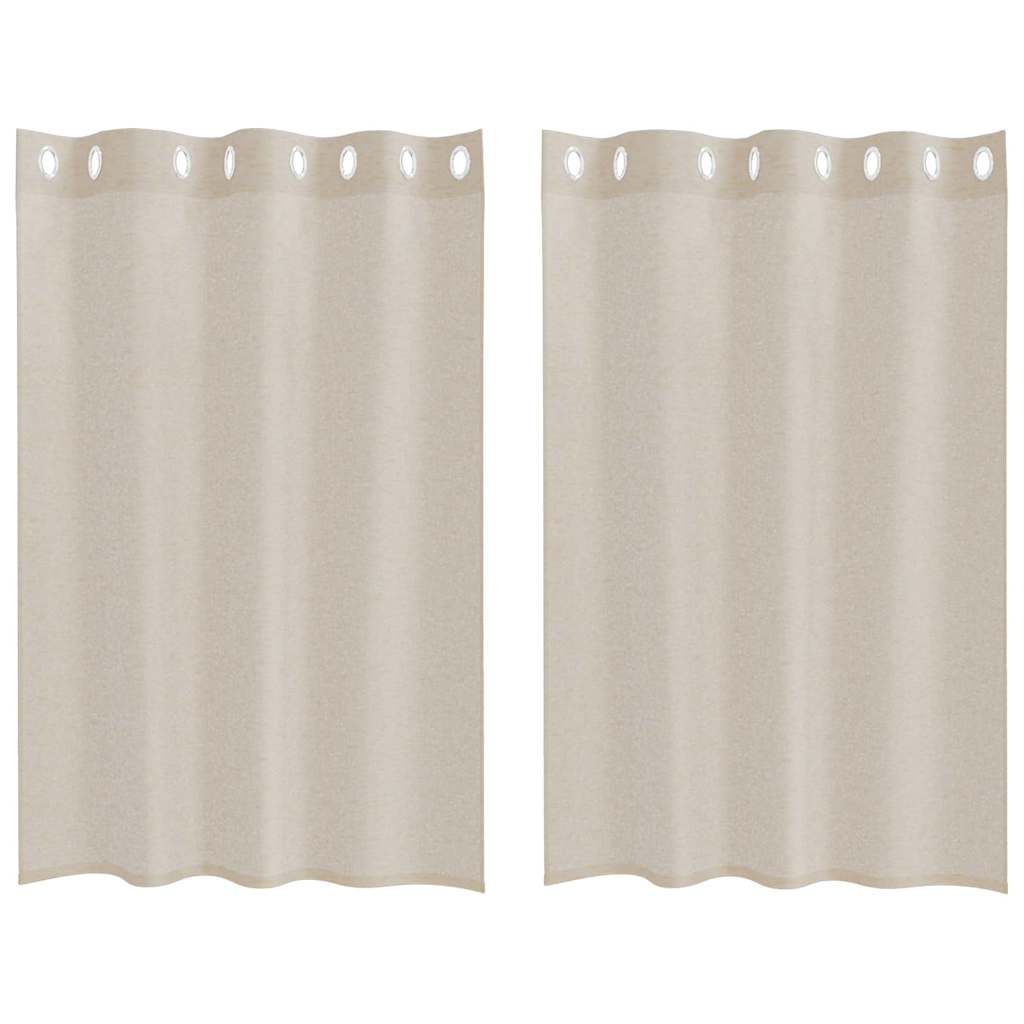 Vidaxl rideau en voile avec rideaux 2 pcs sable 140 x 140 cm polyester
