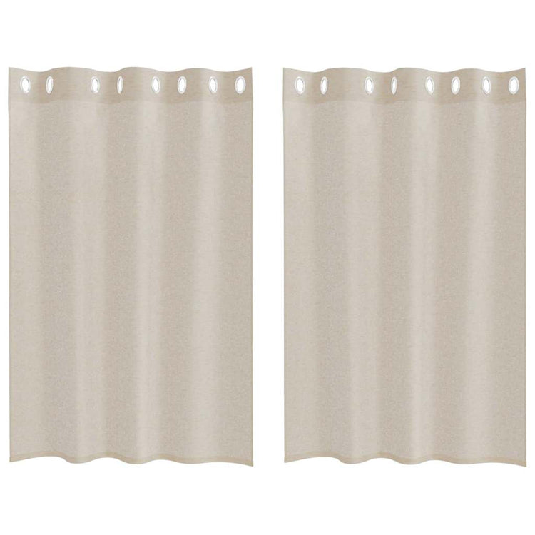 Vidaxl rideau en voile avec rideaux 2 pcs sable 140 x 140 cm polyester