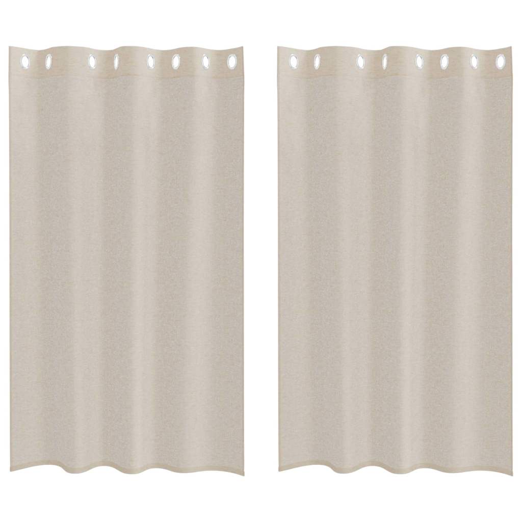 Vidaxl rideau en voile avec rideaux 2 pcs sable 175 x 140 cm polyester