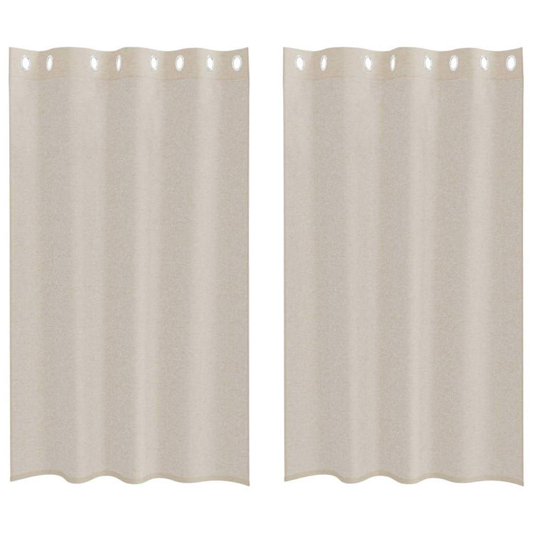 Vidaxl rideau en voile avec rideaux 2 pcs sable 175 x 140 cm polyester