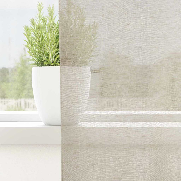 Vidaxl rideau en voile avec rideaux 2 pcs sable 225 x 140 cm polyester
