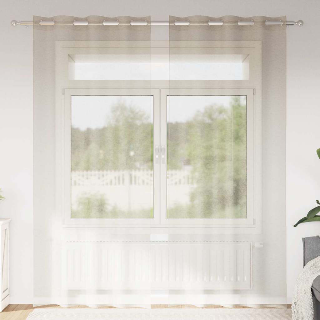 Vidaxl rideau en voile avec rideaux 2 pcs sable 245 x 140 cm polyester