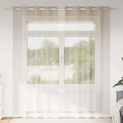 Vidaxl rideau en voile avec rideaux 2 pcs sable 245 x 140 cm polyester