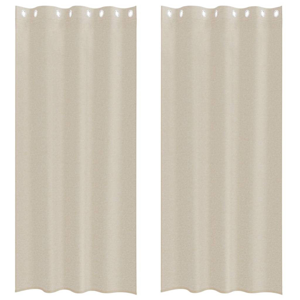 Vidaxl rideau en voile avec rideaux 2 pcs sable 245 x 140 cm polyester