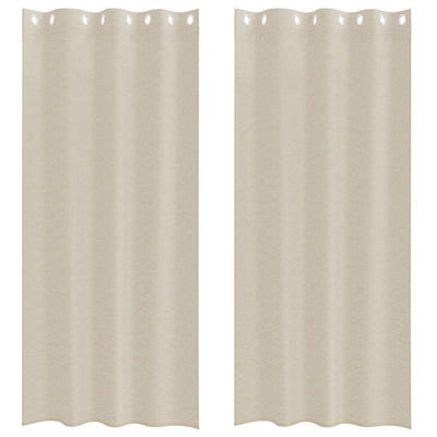 Vidaxl rideau en voile avec rideaux 2 pcs sable 245 x 140 cm polyester