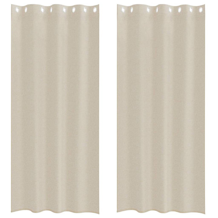 Vidaxl rideau en voile avec rideaux 2 pcs sable 245 x 140 cm polyester