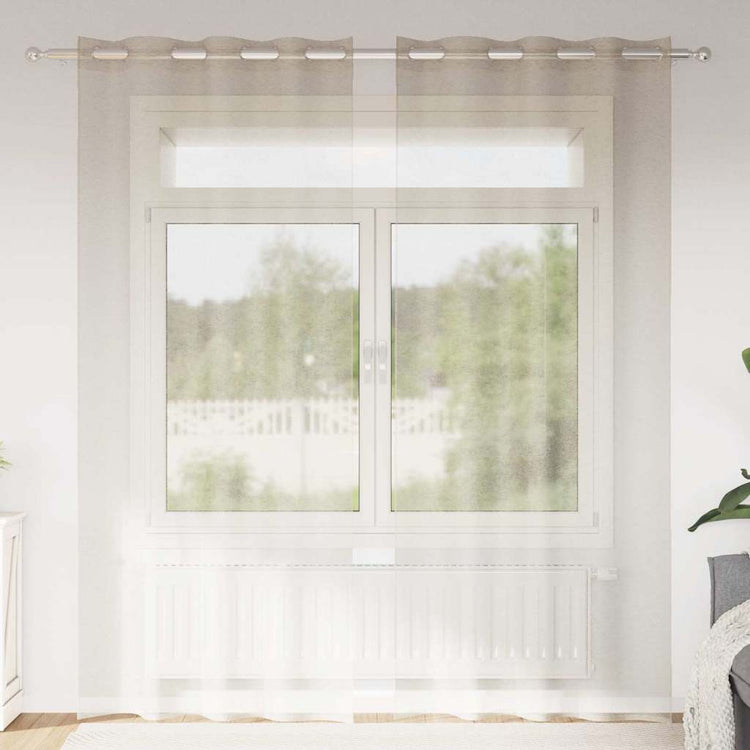 Vidaxl rideau en voile avec rideaux 2 pcs sable 260 x 140 cm polyester