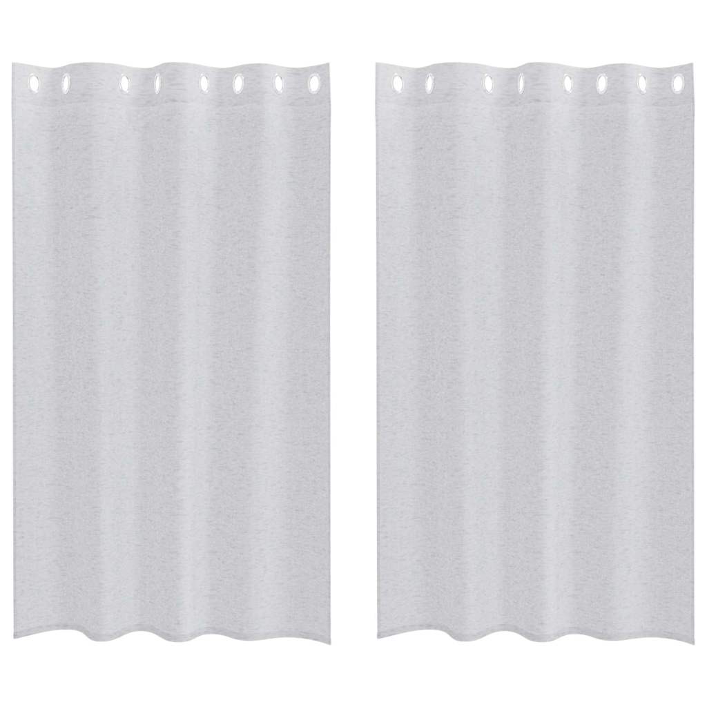 Vidaxx rideau en voile 2 pcs gris clair 175 x 140 cm polyester