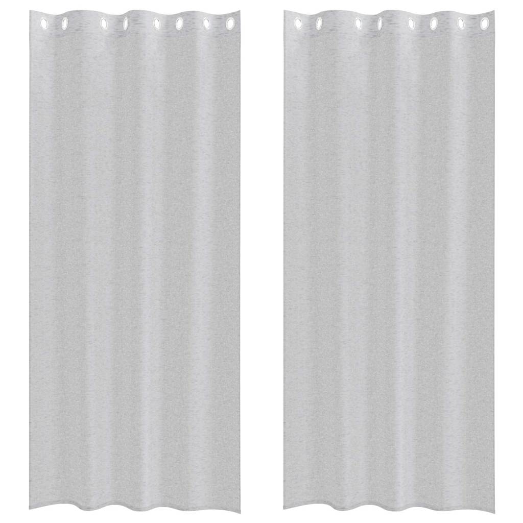 Vidaxx rideau en voile 2 pcs gris clair 245 x 140 cm polyester