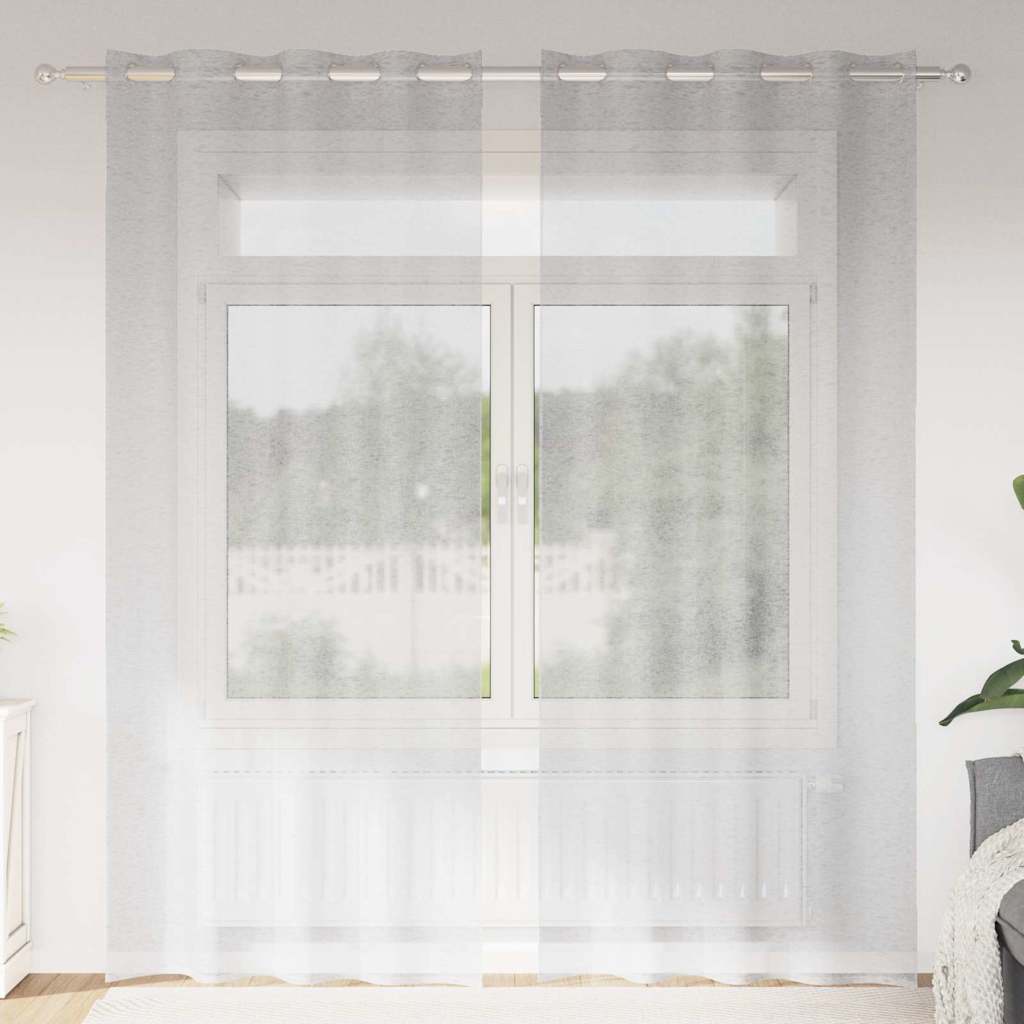 Vidaxx rideau en voile 2 pcs gris clair 260 x 140 cm polyester