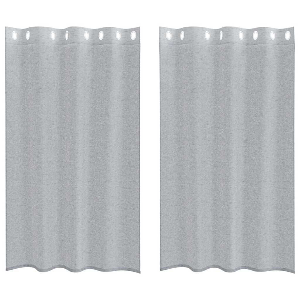 Vidaxx rideau en voile 2 pcs gris foncé 175 x 140 cm polyester