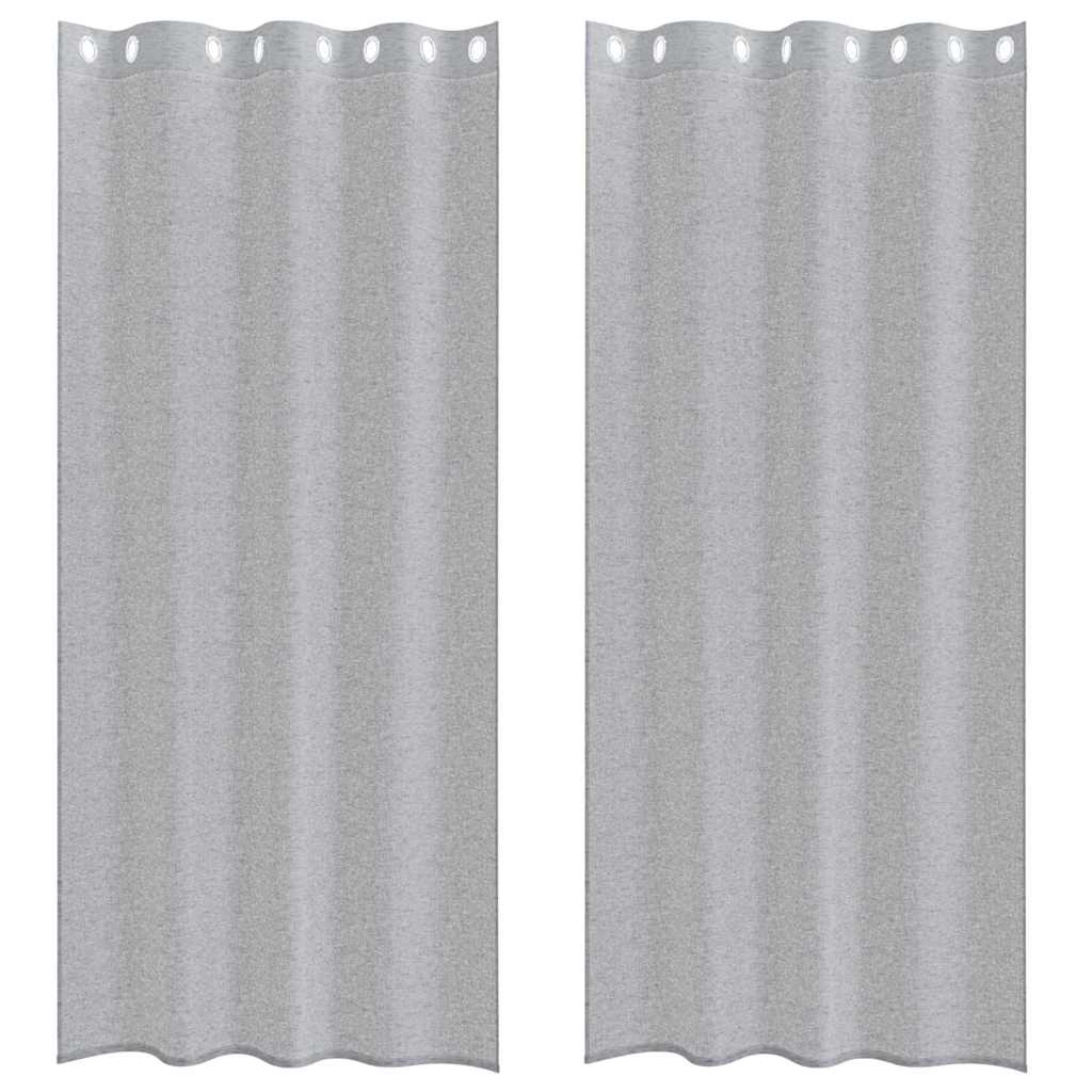 Vidaxx rideau en voile 2 pcs gris foncé 260 x 140 cm polyester