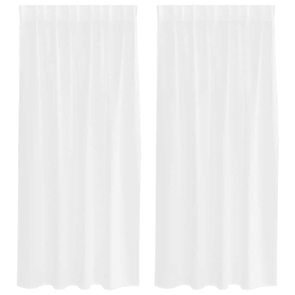 Vidaxl rideau en voile avec rideaux 2 pcs blanc 175 x 140 cm polyester