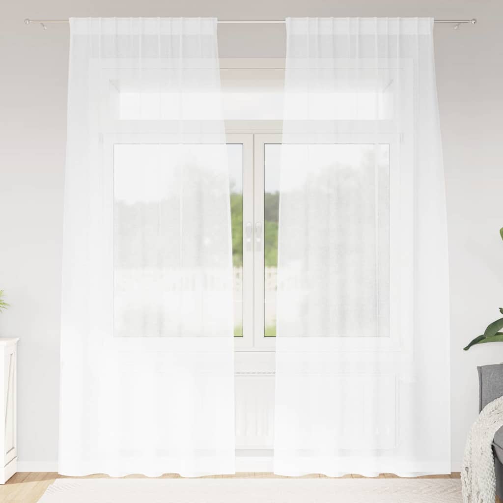 Vidaxx rideau en voile avec rideaux 2 pièces blanc 225 x 140 cm polyester