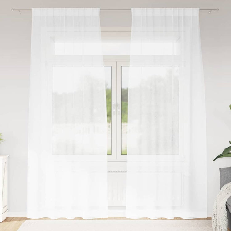 Vidaxl rideau en voile avec rideaux 2 pcs blanc 245 x 140 cm polyester
