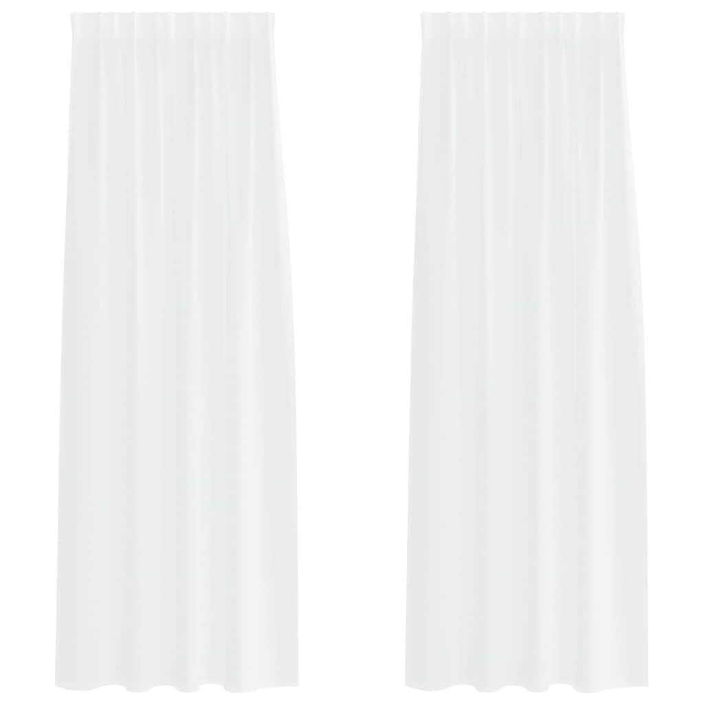 Vidaxl rideau en voile avec rideaux 2 pcs blanc 245 x 140 cm polyester