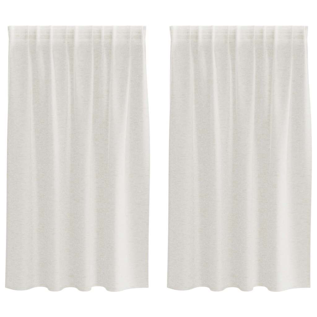 Vidaxl rideau en voile avec rideaux 2 pcs crème 140 x 140 cm polyester