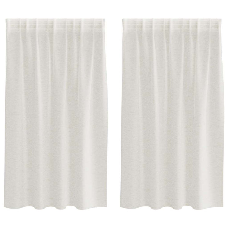 Vidaxl rideau en voile avec rideaux 2 pcs crème 140 x 140 cm polyester