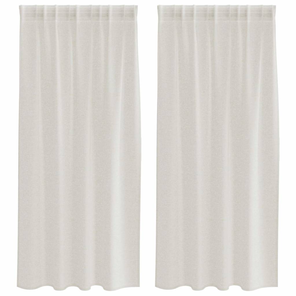 Vidaxl rideau en voile avec rideaux 2 pcs crème 175 x 140 cm polyester