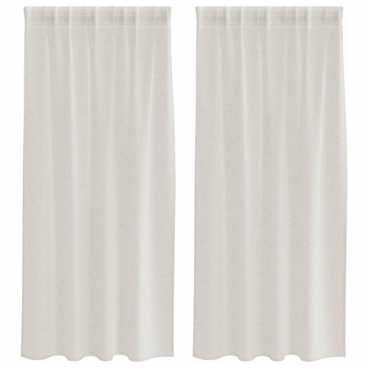 Vidaxl rideau en voile avec rideaux 2 pcs crème 175 x 140 cm polyester