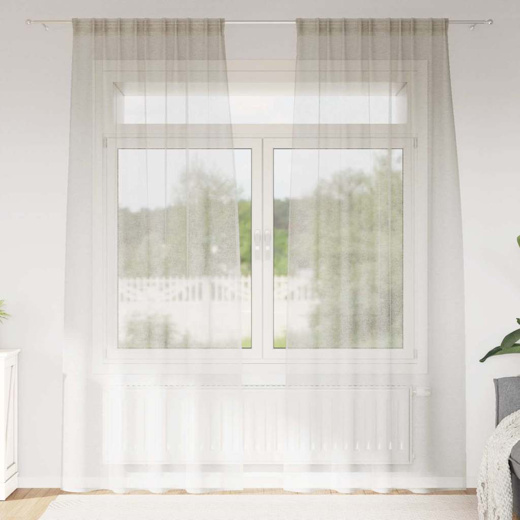 Vidaxl rideau en voile avec rideaux 2 pcs crème 245 x 140 cm polyester