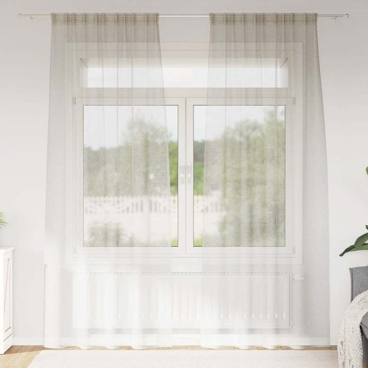 Vidaxl rideau en voile avec rideaux 2 pcs crème 245 x 140 cm polyester