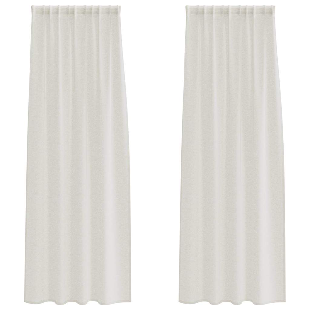 Vidaxl rideau en voile avec rideaux 2 pcs crème 260 x 140 cm polyester