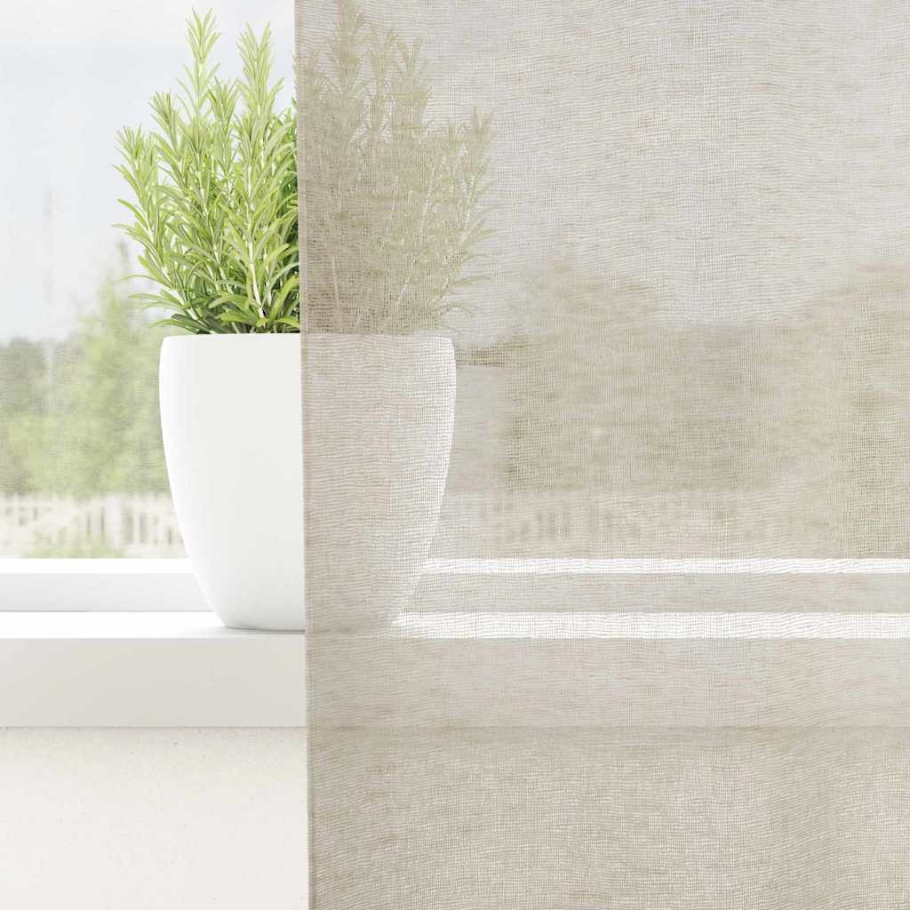 Vidaxl rideau en voile avec rideaux 2 pcs sable 140 x 140 cm polyester