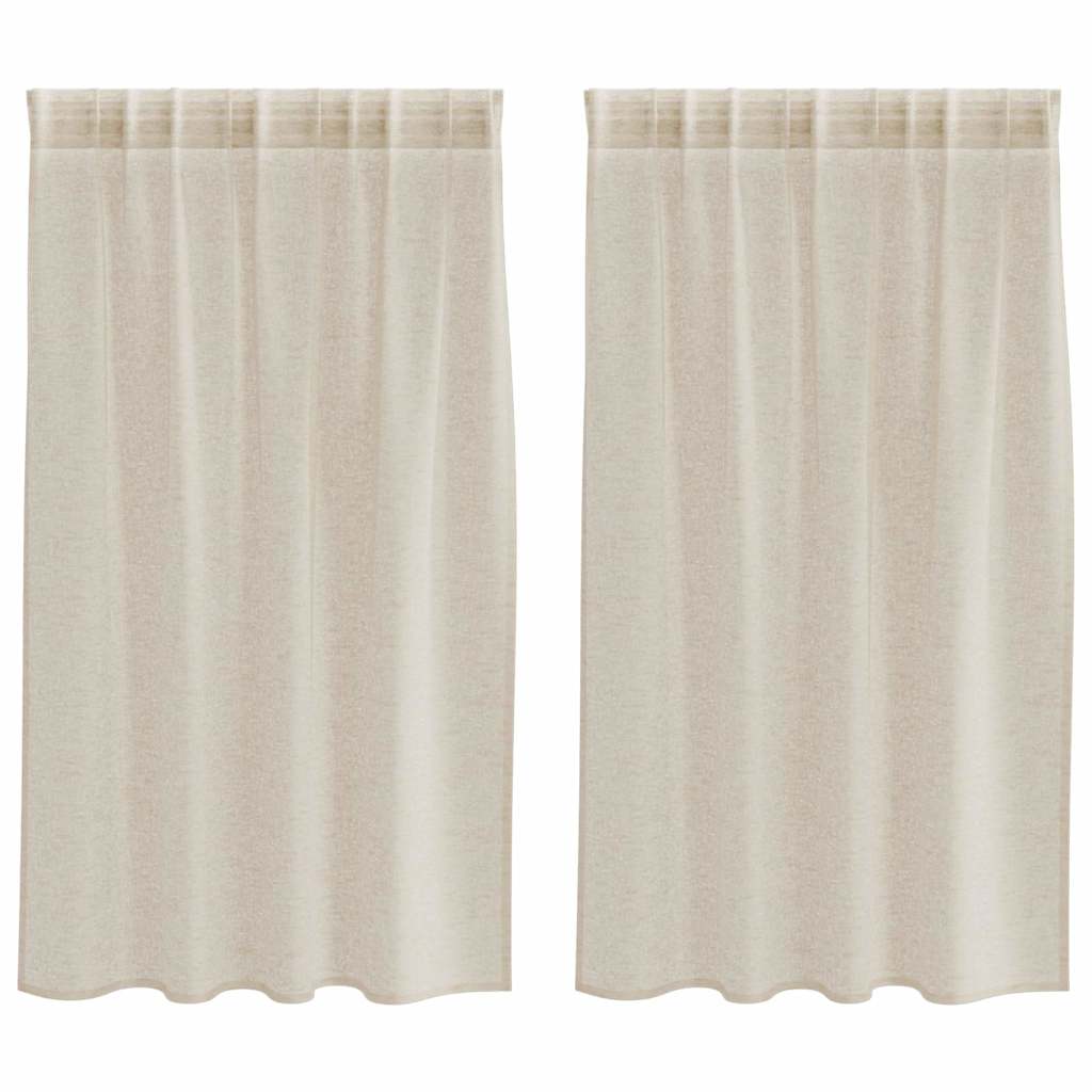 Vidaxl rideau en voile avec rideaux 2 pcs sable 140 x 140 cm polyester