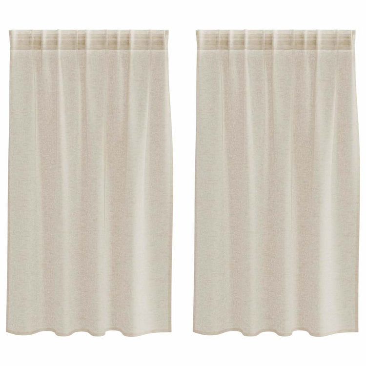 Vidaxl rideau en voile avec rideaux 2 pcs sable 140 x 140 cm polyester