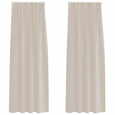 Vidaxl rideau en voile avec rideaux 2 pcs sable 225 x 140 cm polyester