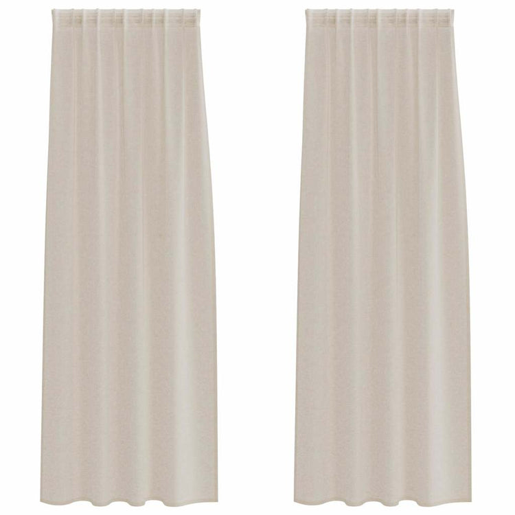 Vidaxl rideau en voile avec rideaux 2 pcs sable 225 x 140 cm polyester
