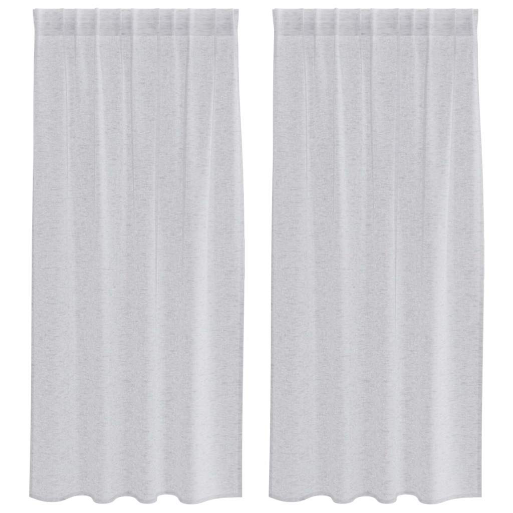 Vidaxx rideau en voile 2 pcs gris clair 175 x 140 cm polyester