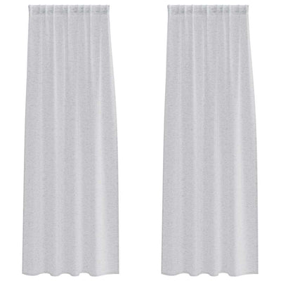 Vidaxx rideau en voile 2 pcs gris clair 225 x 140 cm polyester