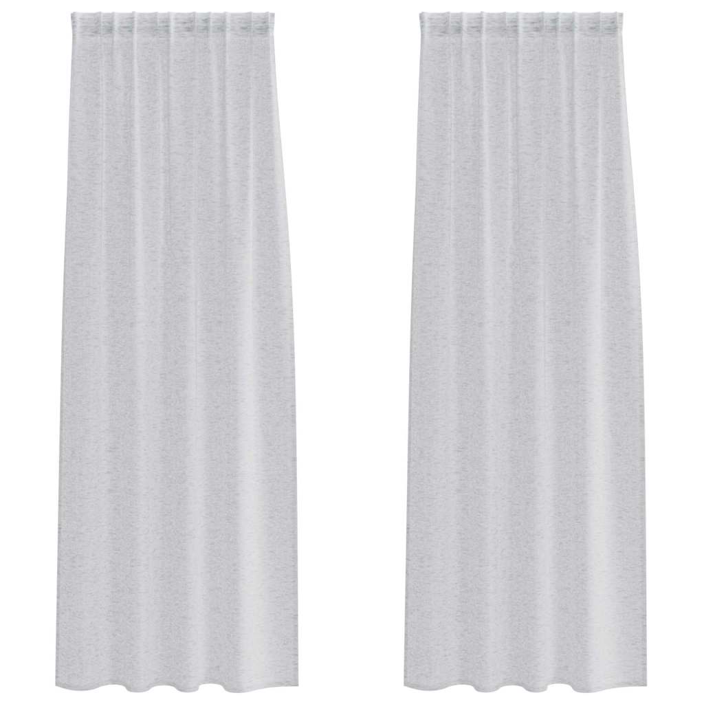 Vidaxx rideau en voile 2 pcs gris clair 245 x 140 cm polyester