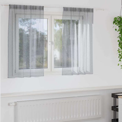 Vidaxx rideau en voile 2 pcs gris foncé 140 x 140 cm polyester