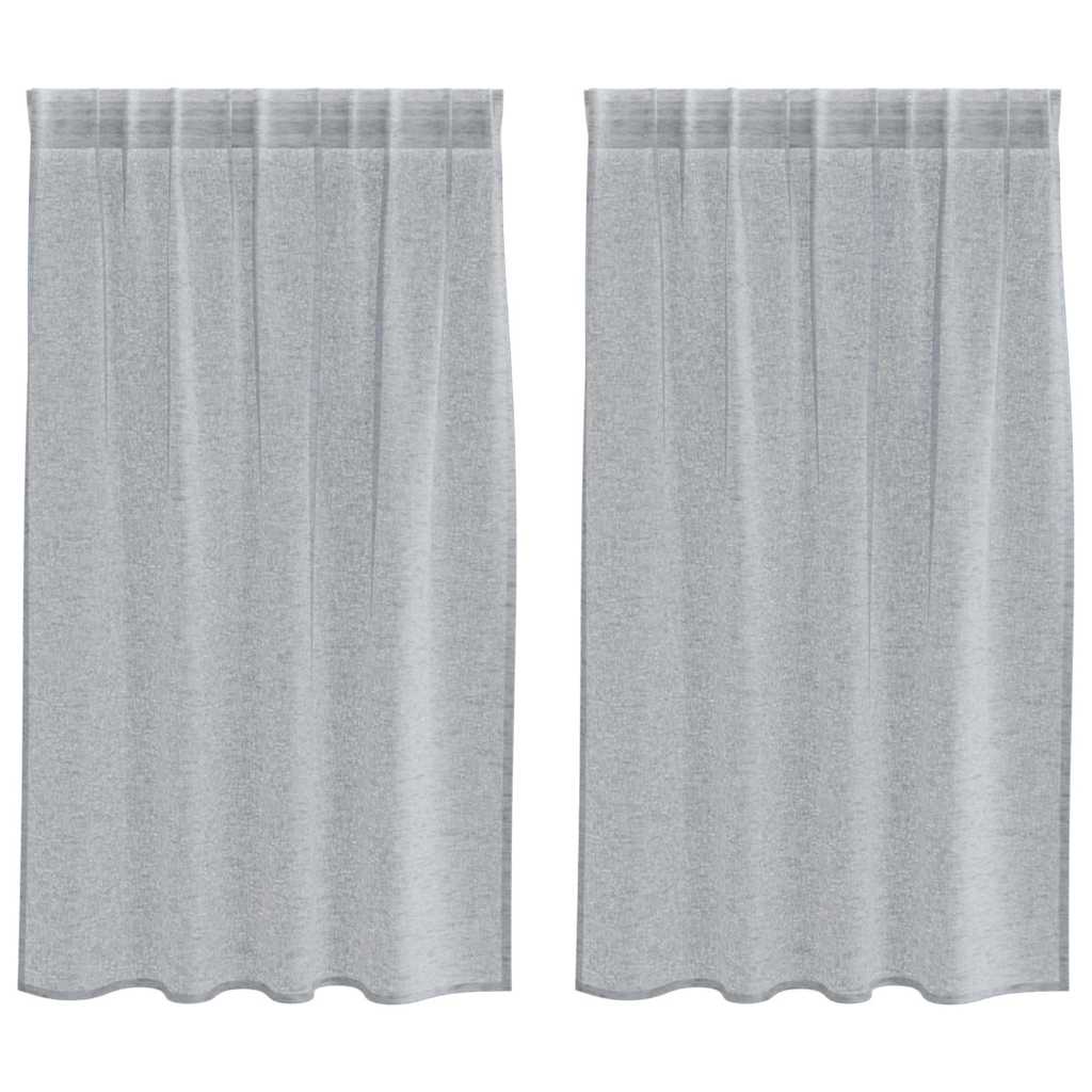 Vidaxx rideau en voile 2 pcs gris foncé 140 x 140 cm polyester